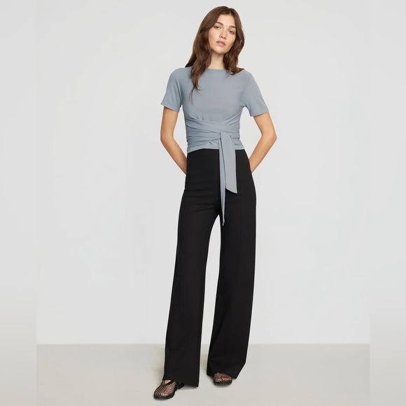 MODERN CITIZEN Women's Jude Tie-front Blouse Blue Size XL - Picture 1 of 7